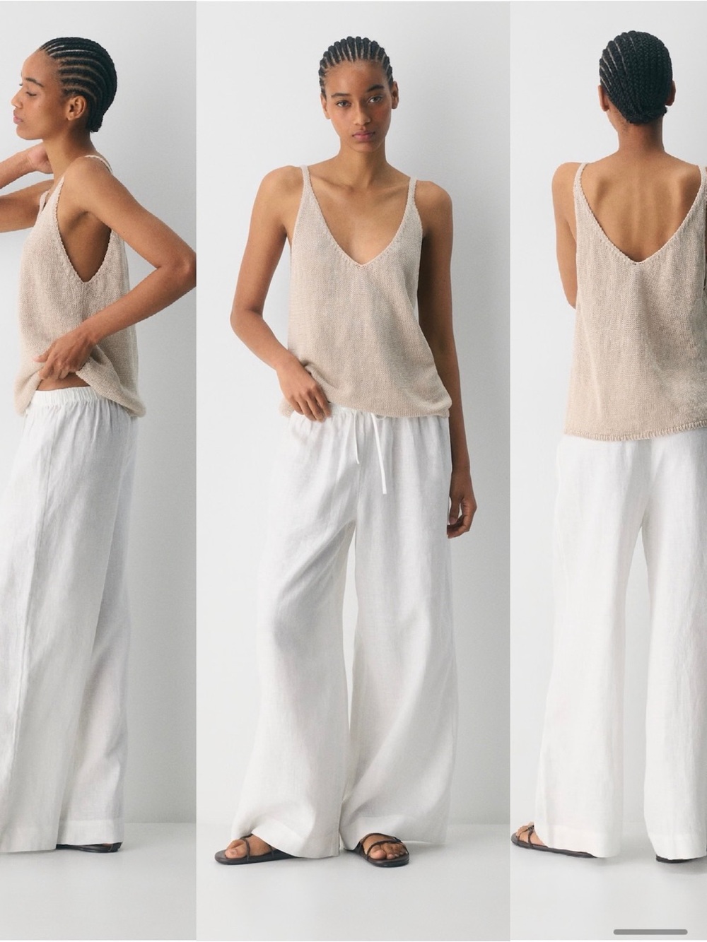 NWT Aritzia Little Moon New Globetrot Linen Pant in White Size Medium